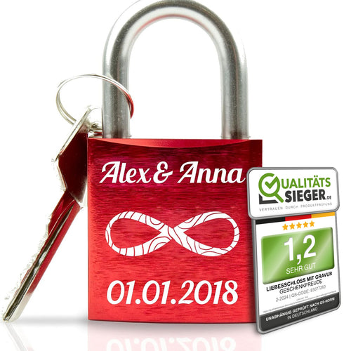 Rotes Schloss mit Namensgravur - Geschenkfreude