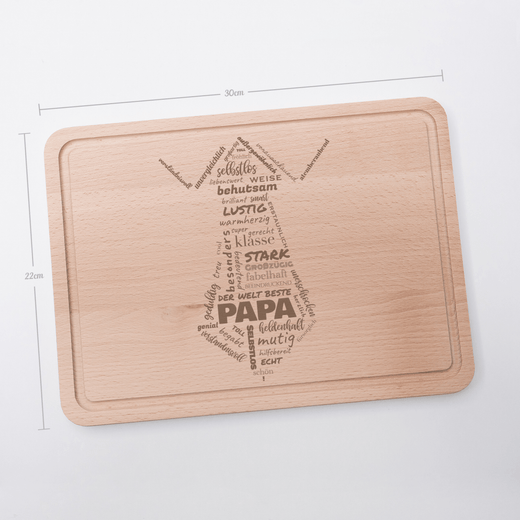Schneidebrett Holz mit Krawatte für Papa | Tranchierbrett - Geschenkfreude