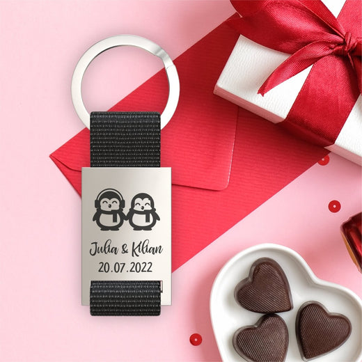 Schwarzer Schlüsselanhänger für den Partner - Geschenkfreude