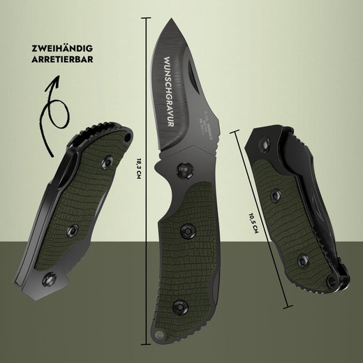 Taschenmesser mit Gravur | olive - Geschenkfreude