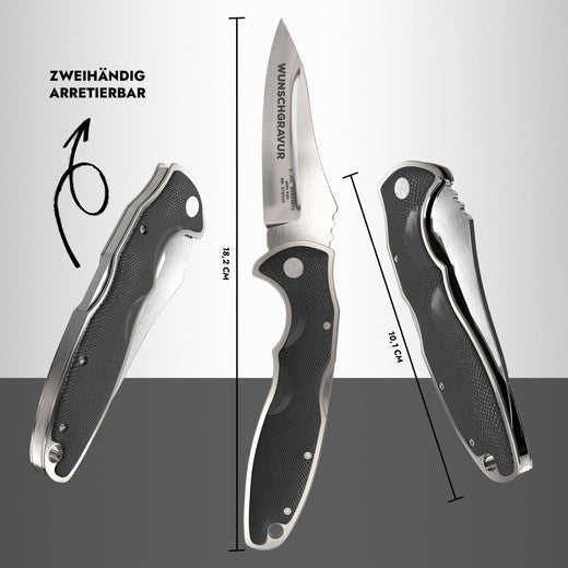Taschenmesser mit Gravur | silber - Geschenkfreude