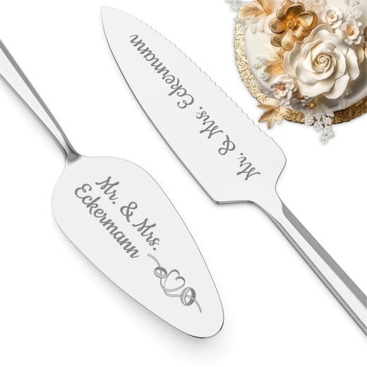 Tortenheber mit Gravur zur Hochzeit - Mr&Mrs - Geschenkfreude