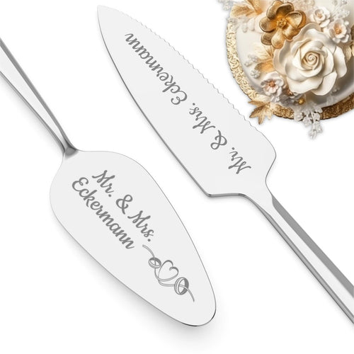 Tortenheber mit Gravur zur Hochzeit - Mr&Mrs - Geschenkfreude