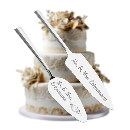 Tortenheber mit Gravur zur Hochzeit - Mr&Mrs - Geschenkfreude