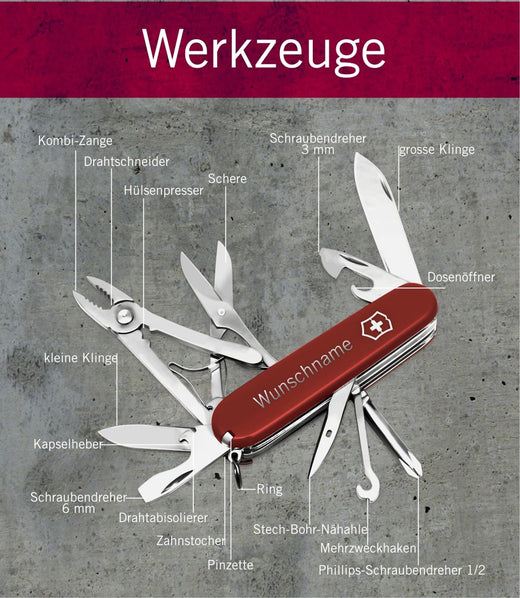 Victorinox Deluxe Tinker Taschenmesser mit Gravur - Victorinox