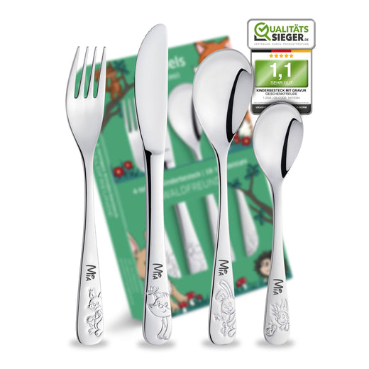Waldfreunde Kinderbesteck mit Gravur - Geschenkfreude