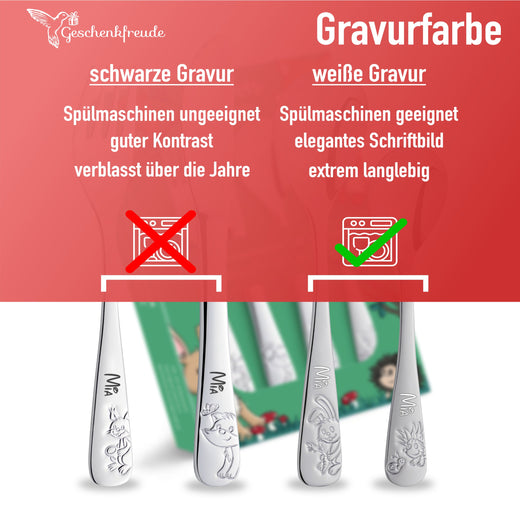 Waldfreunde Kinderbesteck mit Gravur  - Geschenkfreude