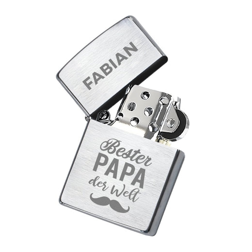 Zippo Feuerzeug mit Gravur | Brushed Steel | best Dad - Zippo