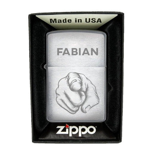 Zippo Feuerzeug mit Gravur | Brushed Steel | Du - Zippo
