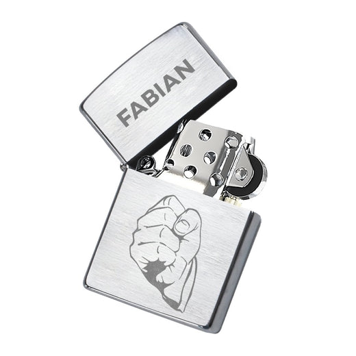 Zippo Feuerzeug mit Gravur | Brushed Steel | Faust - Zippo