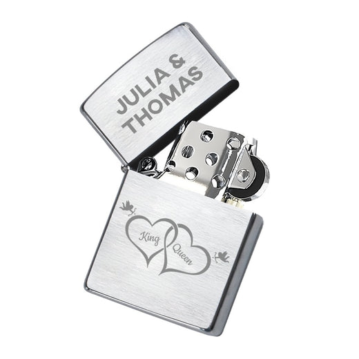 Zippo Feuerzeug mit Gravur | Brushed Steel | King Queen - Zippo