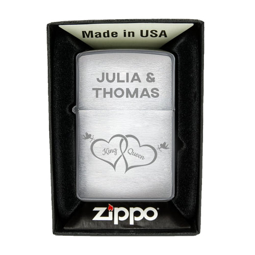 Zippo Feuerzeug mit Gravur | Brushed Steel | King Queen - Zippo