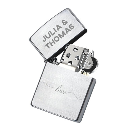 Zippo Feuerzeug mit Gravur | Brushed Steel | love - Zippo