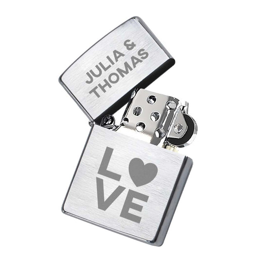 Zippo Feuerzeug mit Gravur | Brushed Steel | Love - Zippo