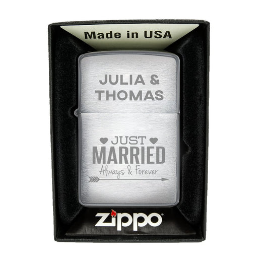 Zippo Feuerzeug mit Gravur | Brushed Steel | Married - Zippo