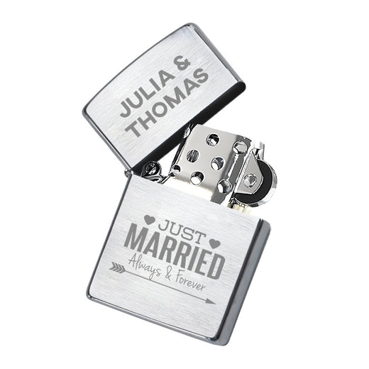 Zippo Feuerzeug mit Gravur | Brushed Steel | Married - Zippo
