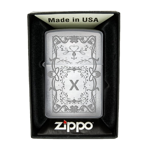 Zippo Feuerzeug mit Gravur | Brushed Steel | Monogram - Zippo