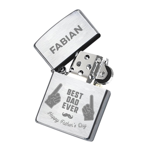 Zippo Feuerzeug mit Gravur | Brushed Steel | Papa Vatertag - Zippo