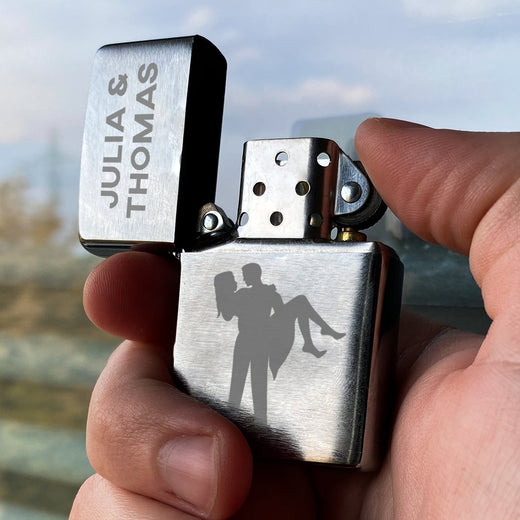 Zippo Feuerzeug mit Gravur | Brushed Steel | Pärchen - Zippo