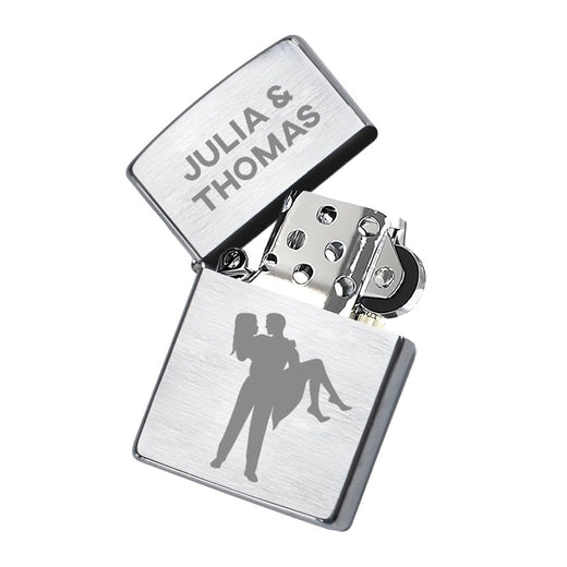 Zippo Feuerzeug mit Gravur | Brushed Steel | Pärchen - Zippo