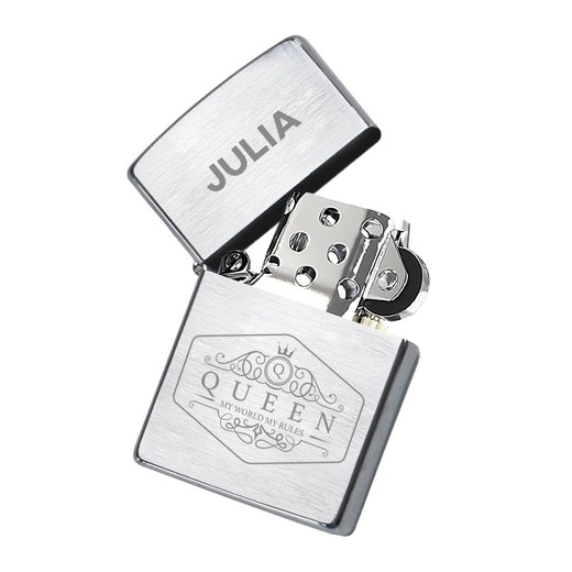 Zippo Feuerzeug mit Gravur | Brushed Steel | Queen - Zippo