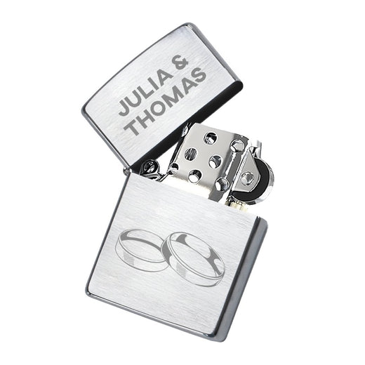 Zippo Feuerzeug mit Gravur | Brushed Steel | Ringe - Zippo