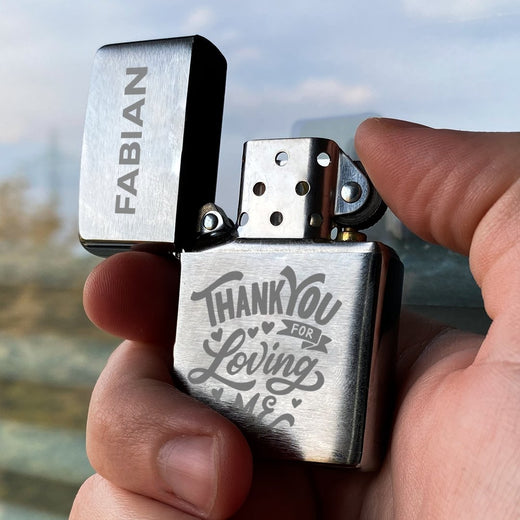 Zippo Feuerzeug mit Gravur | Brushed Steel | Thank you - Zippo