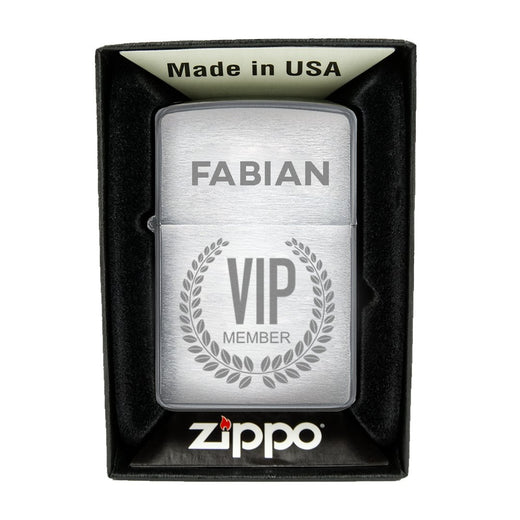 Zippo Feuerzeug mit Gravur | Brushed Steel | VIP - Zippo