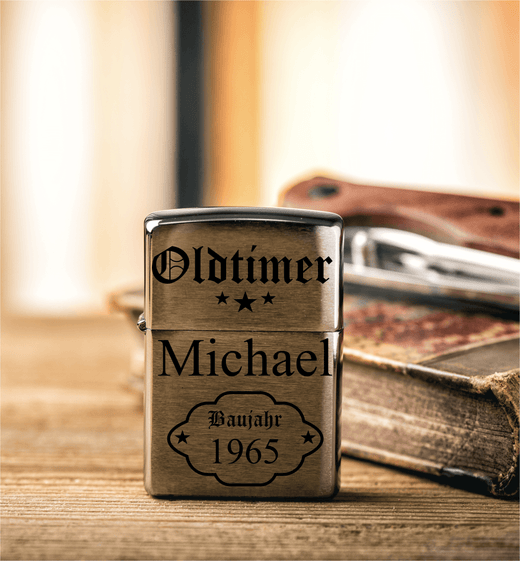 Zippo Feuerzeug mit Gravur | Geschenkset - Oldtimer - Zippo
