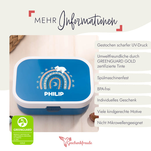Mepal Brotdose Personalisiert Campus Regenbogen Jungs Motiv  - Geschenkfreude