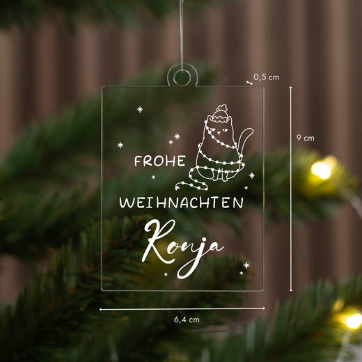 Weihnachtsbaumanhänger Personalisiert - Katze  - Geschenkfreude