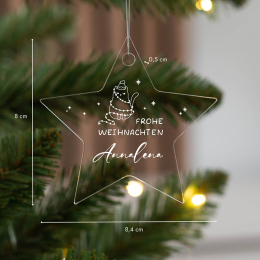 Weihnachtsbaumanhänger Personalisiert - Katze  - Geschenkfreude