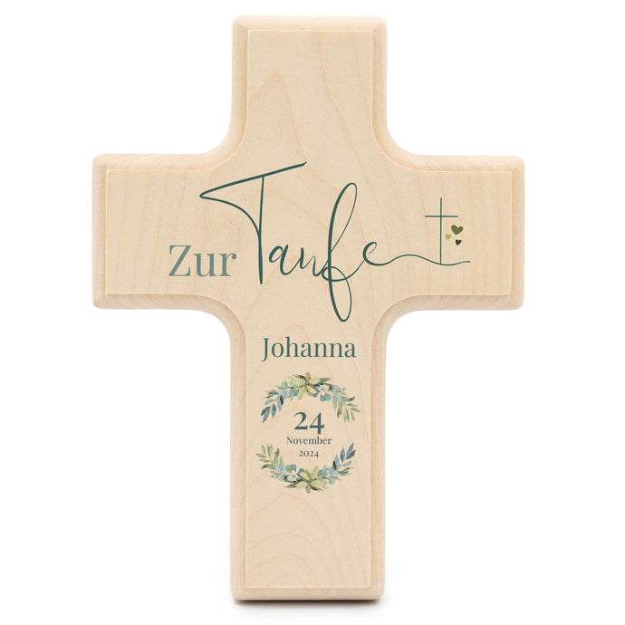 Taufkreuz Personalisiert - Kinderkreuz Taufe Kranz  - Geschenkfreude