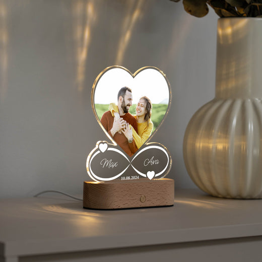 Acrylglas Foto - LED-Fotogeschenk - Herzform Paare - Geschenkfreude