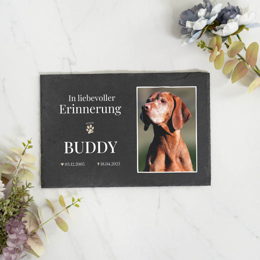 Grabstein Hund - personalisiert  - Geschenkfreude