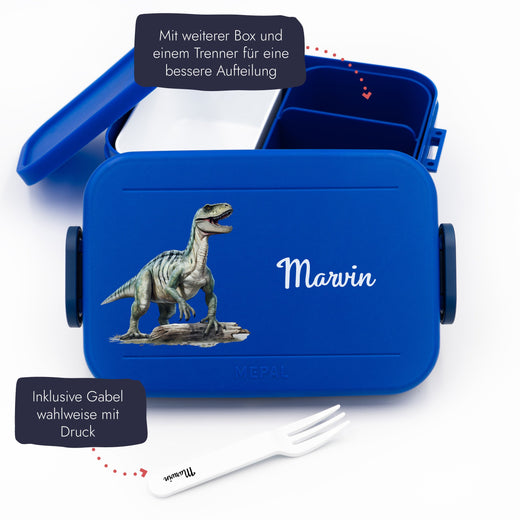 Mepal Brotdose Personalisiert Bento Dino Motiv  - Geschenkfreude