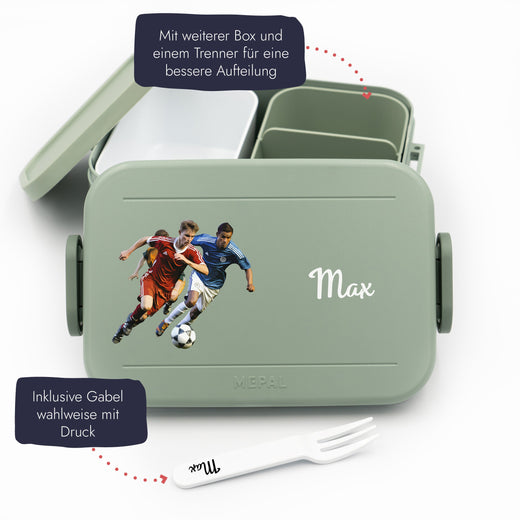 Mepal Brotdose Personalisiert Bento Fußballspieler Motiv  - Geschenkfreude