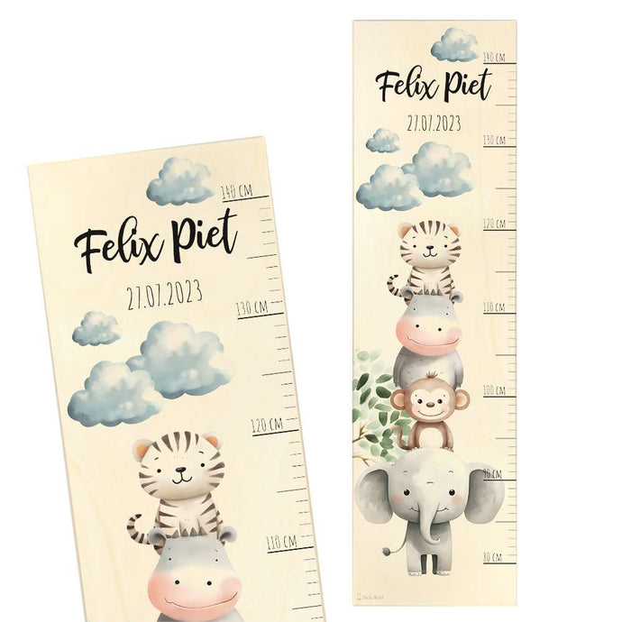 Messlatte Kinder Holz Tiermotive - Geschenkfreude