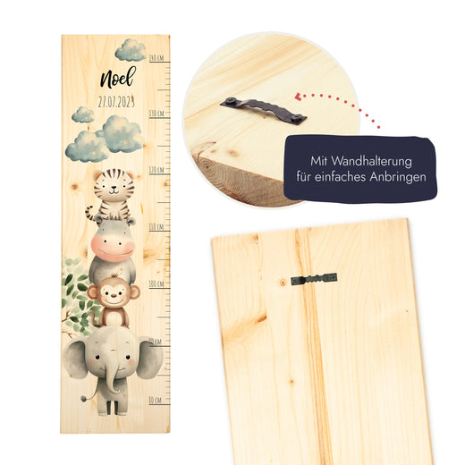 Messlatte Kinder Holz Tiermotive  - Geschenkfreude