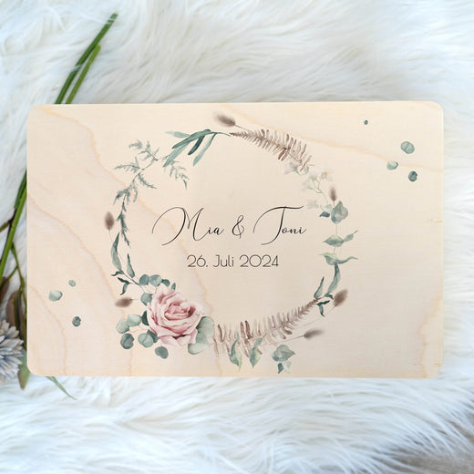 Personalisierte Geschenkbox Hochzeit -  Motiv Floral  - Geschenkfreude