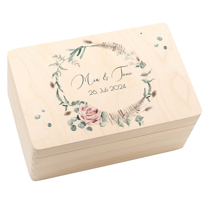 Personalisierte Geschenkbox Hochzeit -  Motiv Floral  - Geschenkfreude