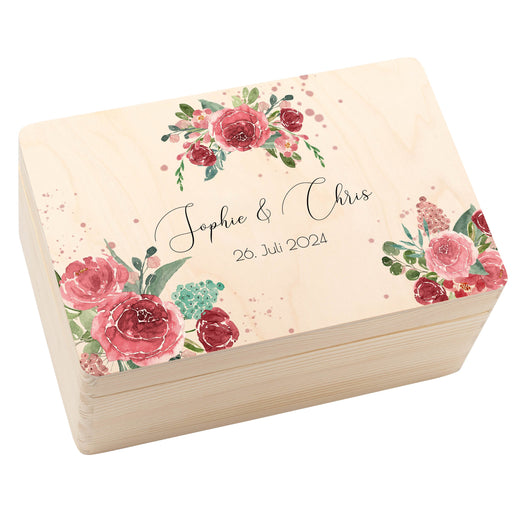 Personalisierte Geschenkbox Hochzeit -  Motiv Floral2  - Geschenkfreude