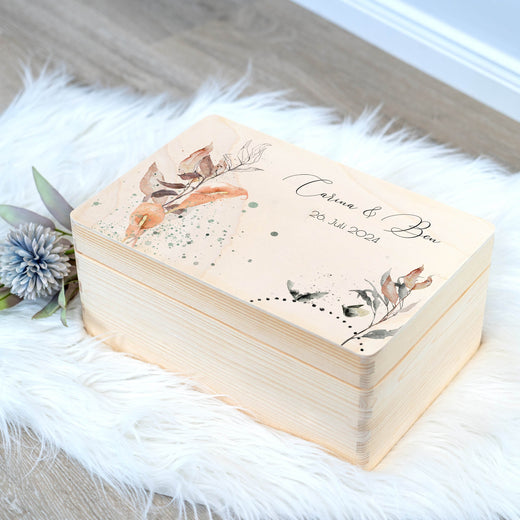 Personalisierte Geschenkbox Hochzeit -  Motiv Floral3  - Geschenkfreude