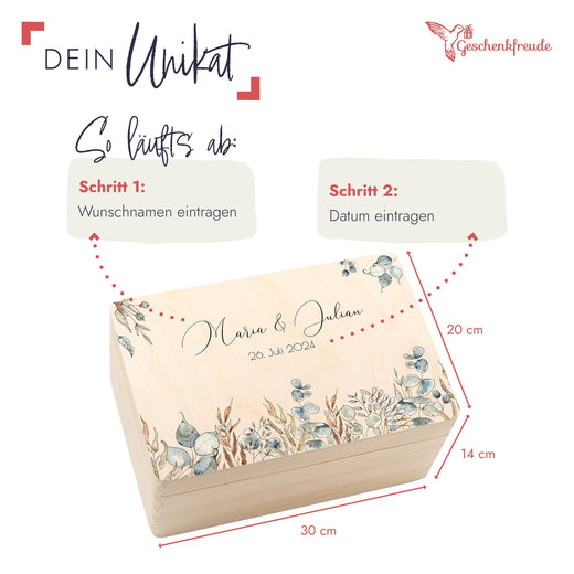 Personalisierte Geschenkbox Hochzeit -  Motiv Floral4  - Geschenkfreude