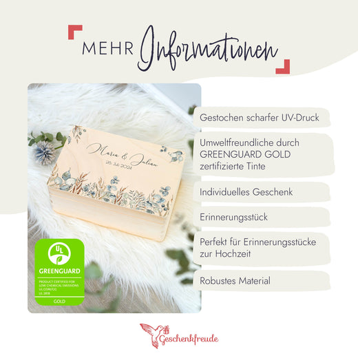 Personalisierte Geschenkbox Hochzeit -  Motiv Floral4  - Geschenkfreude