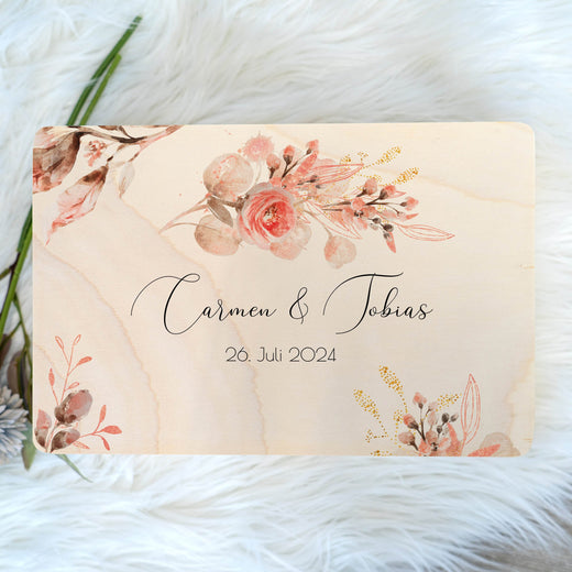 Personalisierte Geschenkbox Hochzeit -  Motiv Floral6  - Geschenkfreude