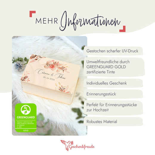 Personalisierte Geschenkbox Hochzeit -  Motiv Floral6  - Geschenkfreude