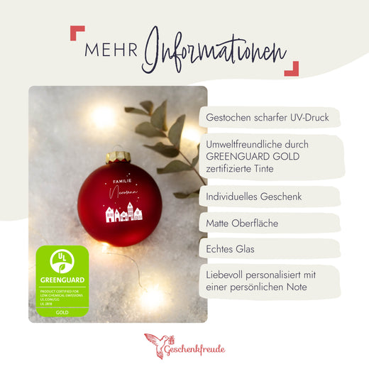 Personalisierte Weihnachtskugel - Motiv Familie  - Geschenkfreude