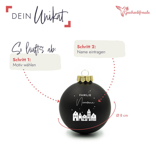 Personalisierte Weihnachtskugel - Motiv Familie  - Geschenkfreude