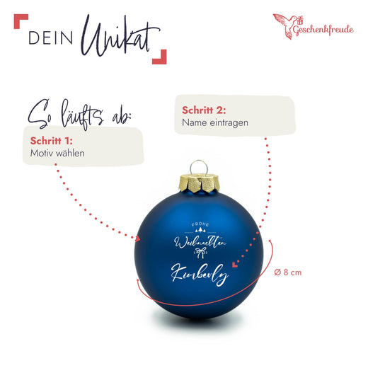 Personalisierte Weihnachtskugel - Motiv Schleife  - Geschenkfreude